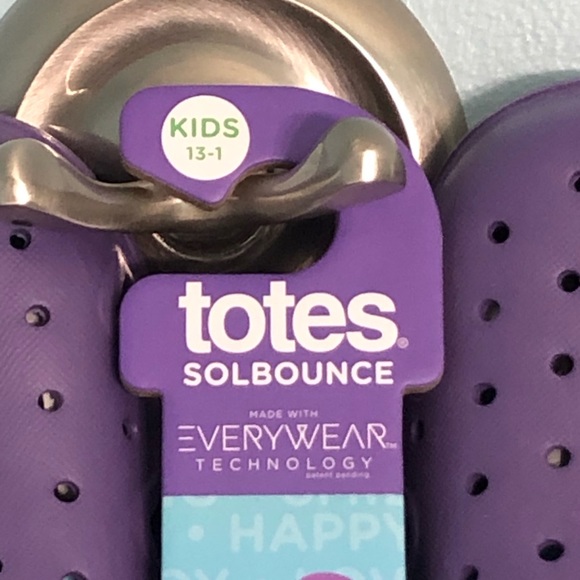 NWT Little Girls 13/1 Purple Totes Sol Bounce Clogs Shoes - Picture 8 of 9